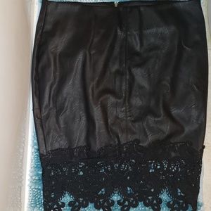 Black Faux Leather Skirt
